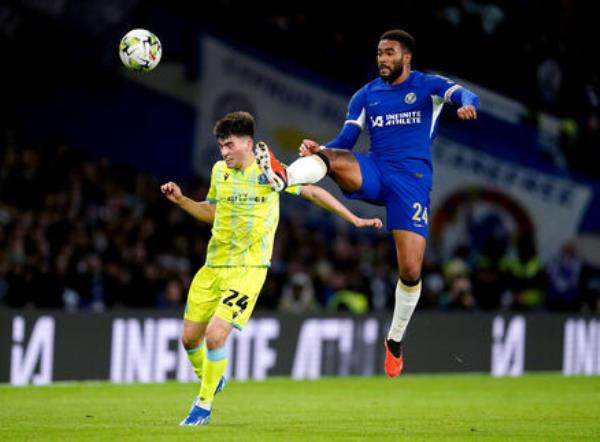 Chelsea's Reece James and Blackburn Rovers' Andrew Moran battle for the ball during the Carabao Cup fourth round match at Stamford Bridge. Photo credit: Nick Potts/PA Wire.